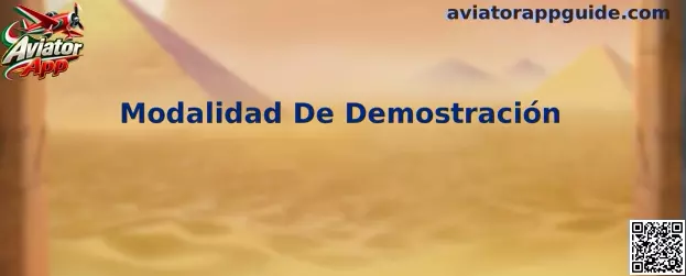 Interfaz informativa sobre la Modalidad De Demostración de Aviator App